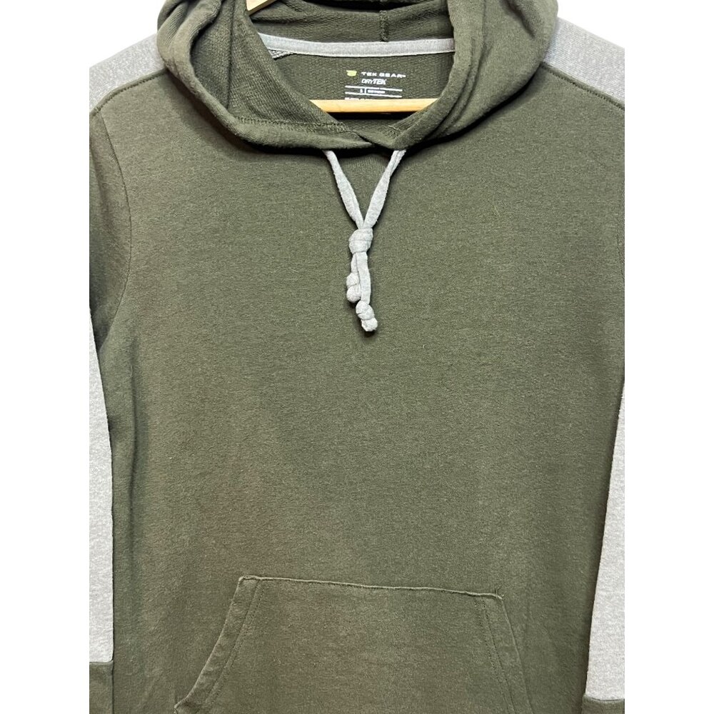 Tek Gear Dry Tek Olive Green & Gray Men's Hoodie Sweatshirt S Outdoors Hiking - Picture 6 of 11